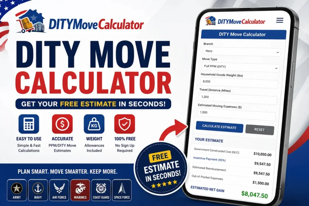 military dity move calculator